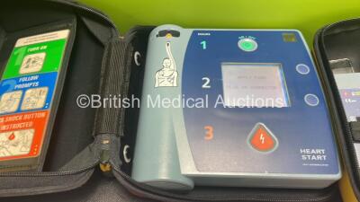 2 x Philips Heartstart FR2+ Defibrillators with 4 x Batteries *Install Dates 12-2025, 12-2025, 02-2025, 06-2021 * 3 x Philips Electrodes *Instal Dates all 02-2024* (Both Power Up and Pass Self Tests) *SN 0505151434, 0810800072* - 2