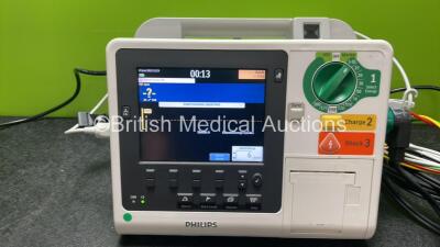 Philips Heartstart XL+ Defibrillator Including ECG and Printer Options with 1 x Paddle Lead, 1 x 3 Lead ECG Lead and 1 x Battery (Powers Up) *SN US31410908* - 2