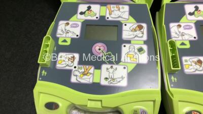 3 x Zoll AED Plus Defibrillators with 3 x Electrode Packs *All Expired* (Untested Due to No Batteries) - 3