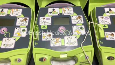 3 x Zoll AED Plus Defibrillators with 3 x Electrode Packs *All Expired* (Untested Due to No Batteries) - 4