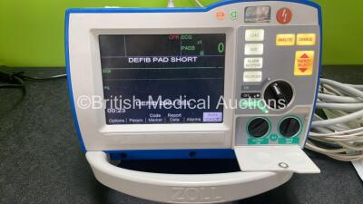 Zoll R Series Plus Defibrillator / Monitor Including Pacer, ECG and Printer Options with 1 x Zoll Sure Power II Battery, 1 x 3 Lead ECG Lead and 1 x Zoll Onestep Adult Electrode Pads *Exp 28-01-2024 * (Powers Up) - 2