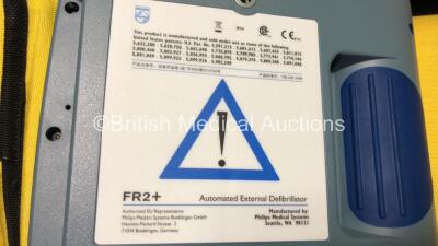 2 x Laerdal Heartstart FR2+ Defibrillators with 2 x Batteries *Install Dates 2021 / 2022* and 2 x Electrode Packs *Both Expired* in Carry Cases (Both Power Up) - 8