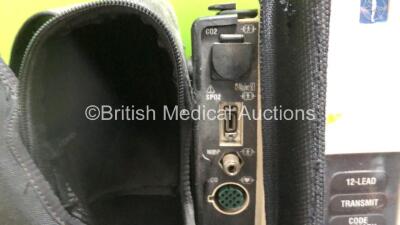 Medtronic Lifepak 12 Biphasic Defibrillator / Monitor Including Pacer, ECG, CO2, SpO2 and NIBP Options with BP Cuff, Hose and ECG Lead in Carry Case (Powers Up with Damage to Casing and Low Battery - See Photos) - 5