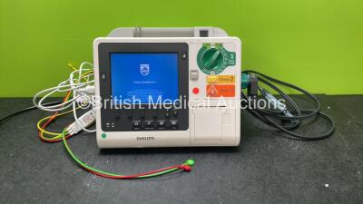 Philips Heartstart XL+ Defibrillator Including ECG and Printer Options with 1 x Paddle Lead, 1 x 3 Lead ECG Lead and 1 x Battery (Powers Up) *SN US31410972*