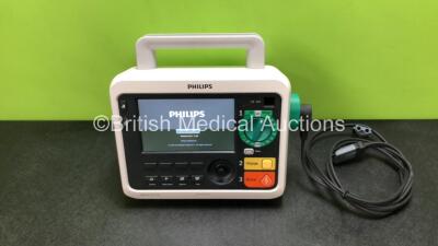 Philips Efficia DFM100 Defibrillator *Mfd 2020* Including Pacer, ECG, CO2 and Printer Options Release Rev 2.0 with 1 x Battery and 1 x Paddle Lead (Powers Up) *SN CN32640145*