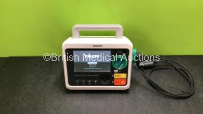 Philips Efficia DFM100 Defibrillator *Mfd 2020* Including Pacer, ECG, CO2 and Printer Options Release Rev 2.0 with 1 x Battery and 1 x Paddle Lead (Powers Up with Damaged Printer Door Lock - See Photos) *SN CN32640148*