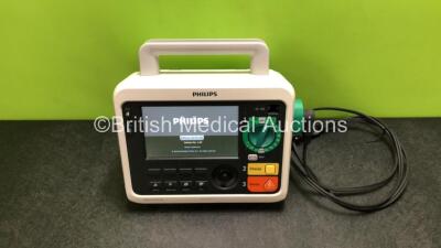 Philips Efficia DFM100 Defibrillator *Mfd 2020* Including Pacer, ECG, CO2 and Printer Options Release Rev 2.0 with 1 x Battery and 1 x Paddle Lead (Powers Up) *SN CN32640147*