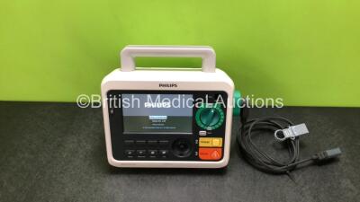 Philips Efficia DFM100 Defibrillator *Mfd 2020* Including Pacer, ECG, CO2 and Printer Options Release Rev 2.0 with 1 x Battery and 1 x Paddle Lead (Powers Up) *SN CN32640144*