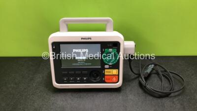 Philips Efficia DFM100 Defibrillator *Mfd 2020* Including Pacer, ECG, CO2 and Printer Options Release Rev 2.0 with 1 x Battery and 1 x Paddle Lead (Powers Up) *SN CN32640151*