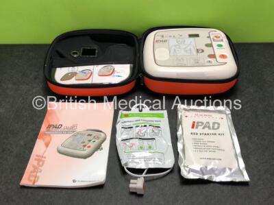 CU Medical Systems Inc iPAD Intelligent Public Access Defibrillator with 2 x Electrode Pads *Both Expire 08/2023* in Carry Case (Powers Up)