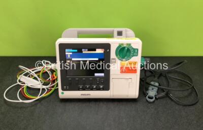 Philips Heartstart XL+ Defibrillator Including Pacer, ECG and Printer Options with 1 x ECG Lead, 1 x Paddle Lead and 1 x Battery (Powers Up) *SN US31410824*