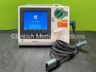 Philips Heartstart XL+ Defibrillator Including Pacer, ECG and Printer Options with 1 x Paddle Lead and 1 x Battery (Powers Up) *SN US31410819*