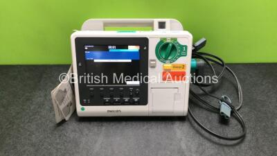 Philips Heartstart XL+ Defibrillator Including ECG and Printer Options with 1 x Paddle Lead and 1 x Battery (Powers Up) *SN US31410907*