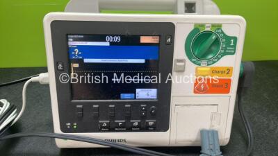 Philips Heartstart XL+ Defibrillator Including ECG and Printer Options with 1 x Paddle Lead, 1 x ECG Trunk Lead and 1 x Battery (Powers Up) *SN US314I0934* - 2