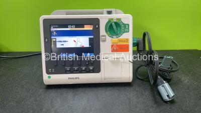 Philips Heartstart XL+ Defibrillator Including Pacer, ECG and Printer Options with 1 x Paddle Lead and 1 x Battery (Powers Up) *SN US31410811*