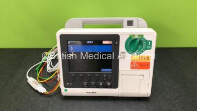 Philips Heartstart XL+ Defibrillator Including ECG and Printer Options with 1 x ECG Lead and 1 x Battery (Powers Up) *SN US31410919*