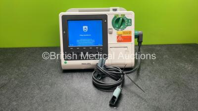 Philips Heartstart XL+ Defibrillator Including ECG and Printer Options with 1 x Paddle Lead and 1 x Battery (Powers Up) *SN US31410956*