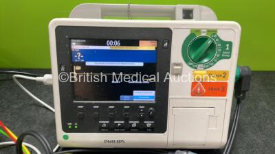 Philips Heartstart XL+ Defibrillator Including ECG and Printer Options with 1 x Paddle Lead, 1 x 3 Lead ECG Lead and 1 x Battery (Powers Up) *SN US31410949* - 2