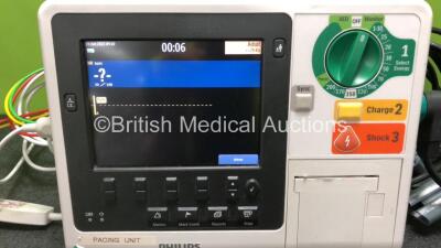 Philips Heartstart XL+ Defibrillator Including Pacer, ECG and Printer Options with 1 x ECG Lead, 1 x Paddle Lead and 1 x Battery (Powers Up) *SN U31410812* - 2