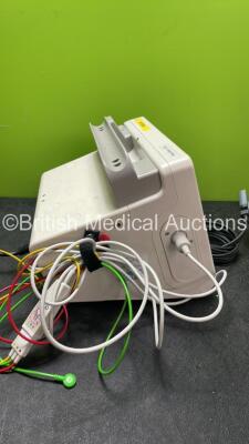 Philips Heartstart XL+ Defibrillator Including ECG and Printer Options with 1 x Paddle Lead, 1 x 3 Lead ECG Lead and 1 x Battery (Powers Up) *SN US3410817* - 3