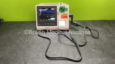 Philips Heartstart XL+ Defibrillator Including ECG and Printer Options with 1 x Paddle Lead and 1 x Battery (Powers Up) *SN US31410971*