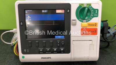 Philips Heartstart XL+ Defibrillator Including ECG and Printer Options with 1 x ECG Lead, 1 x Paddle Lead and 1 x Battery (Powers Up) *SN US31410946* - 2