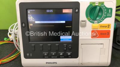 Philips Heartstart XL+ Defibrillator Including Pacer, ECG and Printer Options with 1 x ECG Lead, 1 x Paddle Lead and 1 x Battery (Powers Up) *SN US31410823* - 2