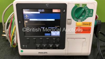 Philips Heartstart XL+ Defibrillator Including ECG and Printer Options with 1 x ECG Lead, 1 x Paddle Lead and 1 x Battery (Powers Up) *SN US31410920* - 2