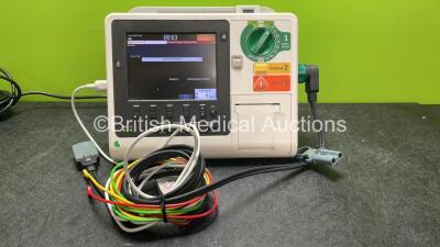 Philips Heartstart XL+ Defibrillator Including ECG and Printer Options with 1 x Paddle Lead, 1 x 3 Lead ECG Lead and 1 x Battery (Powers Up) *SN US31410957*