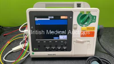 Philips Heartstart XL+ Defibrillator Including ECG and Printer Options with 1 x Paddle Lead, 1 x 3 Lead ECG Lead and 1 x Battery (Powers Up) *SN US31410941* - 2