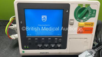 Philips Heartstart XL+ Defibrillator Including ECG and Printer Options with 1 x Paddle Lead, 1 x 3 Lead ECG Lead and 1 x Battery (Powers Up) *SN US31410933* - 2