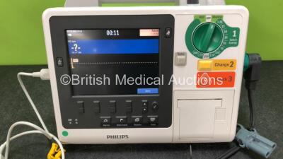 Philips Heartstart XL+ Defibrillator Including ECG and Printer Options with 1 x ECG Lead, 1 x Paddle Lead and 1 x Battery (Powers Up) *SN US31410913* - 2