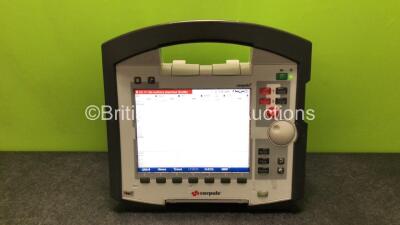 GS Corpuls3 Slim Defibrillator Ref : 04301 with Corpuls Patient Box Ref : 04200 with Pacer, Oximetry, ECG-D, ECG-M, CO2, CPR, NIBP and Printer Options, 3 x Batteries and Corpuls Display Unit *Mfd - 2013 / 2014* (Powers Up and Passes Self Test) *14700106 /