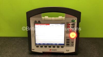 GS Corpuls3 Slim Defibrillator Ref : 04301 with Corpuls Patient Box Ref : 04200 with Pacer, Oximetry, ECG-D, ECG-M, CO2, CPR, NIBP and Printer Options, 3 x Batteries and Corpuls Display Unit *Mfd - 2014* (Powers Up and Passes Self Test) *SN 14700135 / 148