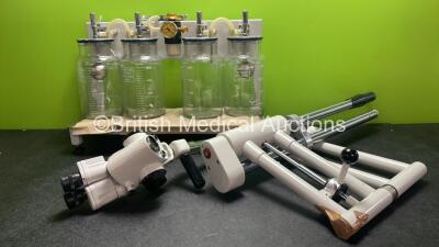 Mixed Lot Including 1 x Leisegang Model 1DF W Colposcope w/ Cooper Surgical Camera (Missing Base Unit-See Photo) 1 x Oxylitre Filtering Unit with 4 x Glass Jars