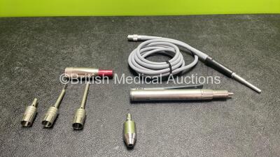 Mixed Lot Including 1 x Karl Storz 495 NA Light Source Cable, 1 x ConMed 6020-021 Medium Speed Drill Handpiece with 3 x Tips