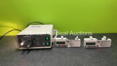 Mixed Lot Including 1 x Keymed Keylight 150 (Powers Up) 2 x CME Medical T34 Ambulatory Syringe Pumps (Both Power Up with Damage and Service Message-See Photos)