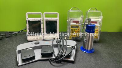 Mixed Lot Including 2 x Mindray VS-600 Patient Monitors Including SpO2 and NIBP Options (Both Power Up, 1 with Missing Battery Cover-See Photo) 2 x CME McKinley Bodyguard 545 Epidural Pumps (Both Power Up) 1 x CRY-AC-3 Liquid Nitrogen Gun and 1 x Smith & 