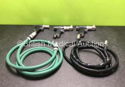 Job Lot Including 2 x deSoutter MPX-500 Handpieces and 1 x deSoutter Compact Air Drive II Handpiece with 2 x Hoses