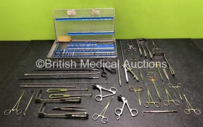 Job Lot of Various Surgical Instruments Including 2 x Karl Storz Clickline Handles and 1 x Surgical Instrument Tray