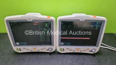 2 x GE Dash 5000 Patient Monitors (Both Power Up) Including ECG, SpO2, CO2, NBP, BP1/3, BP2/4, Temp/CO Options *SN SD007418768GA / SBG07026744GA*