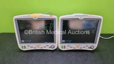 2 x GE Dash 5000 Patient Monitors (Both Power Up) Including ECG, SpO2, CO2, NBP, BP1/3, BP2/4, Temp/CO Options *SN SD009206493GA / SD007441098GA*