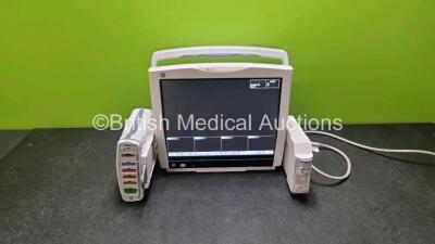 GE B450 Carescape Monitor *Mfd 2019* (Powers Up) with 1 x GE Patient Data Module *Mfd 2020* (Powers Up) Including ECG, Temp,CO, P1/P3, P2/P4, SpO2 and NIBP Options and 1 x GE E-miniC Gas Module *Mfd 2018* with D-fend Water Trap *SN SNE190600005HA / 85195