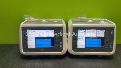 2 x Nippy Breas Medical 4+ Ventilators with SpO2 and CO2 Options (Both Power Up with Missing Side Cover/ Humidifier-See Photos) *GL*