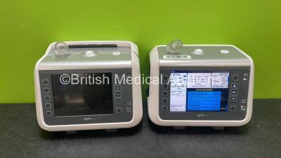 2 x Nippy Breas Medical 4+ Ventilators with SpO2 and CO2 Options (1 Powers Up, 1 No Power with Missing Side Cover/ Humidifier-See Photos) *GL*