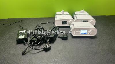 3 x Philips Respironics Dream Station CPAP Units with 2 x Dream Station Humidifier Units and 3 x AC Power Supplies ( All Power Up with Missing Side Covers-See Photos) *SN J17657270B075, H211711303055, J32803695887F, H211711303055, J3424232042AF, H22283735