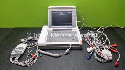 GE MAC 5000 ECG Machine on Stand with 2 x 10 Lead ECG Leads (Powers Up)