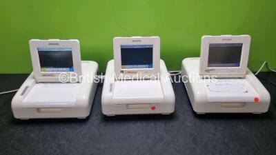 3 x Philips Avalon FM30 Fetal Monitors (All Power Up) *SN DE53112995 / DE53111122 / DE53107339*