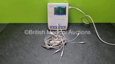 Nihon Kohden Cardiofax M Model ECG-1350K Electrocardiograph Unit with 10 Lead ECG Lead (Powers Up) *SN 08080*