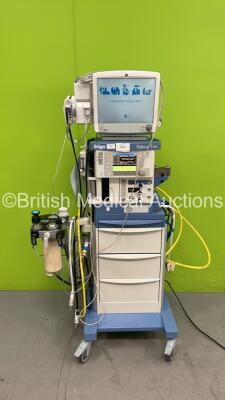 Drager Fabius Tiro Anaesthesia Machine Software Version 3.37B - Total Running Hours 14833 - Total Ventilator Hours 4 with GE Carescape B650 Monitor with E-sCAIO Gas Module and D-Fend Pro Water Trap, GE Patient Data Module with Defib/Sync, NIBP, SPO2, P1/P